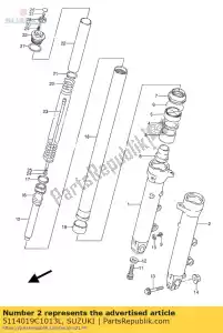 suzuki 5114019C1013L tube, extérieur l - La partie au fond