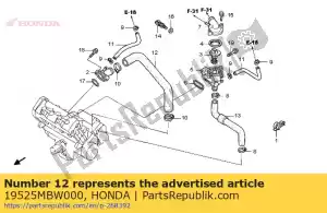 honda 19525MBW000 tuyau a, eau - La partie au fond