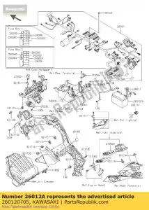 Kawasaki 260120705 battery,yt12a-bs,12v 10a - Bottom side