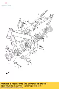 suzuki 4110049H21 quadro, armação - Lado inferior