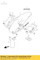 spatbord, achter (geel) van Suzuki, met onderdeel nummer 6311329F10YU1, bestel je hier online: