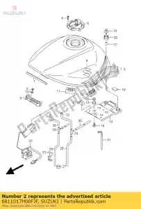 suzuki 6811017H00FJF tape set,fuel t - Bottom side