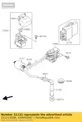 Here you can order the ignition coil from Kawasaki, with part number 21121S006: