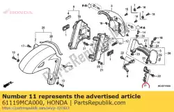 Here you can order the stay, l. Fr. Fender from Honda, with part number 61119MCA000: