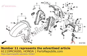 Honda 61119MCA000 stay, l. fr. fender - Bottom side