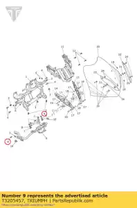 triumph T3205457 ?ruba hhf lghtd m8 x 20 en - Dół
