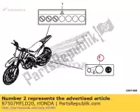 87507MFLD20, Honda, label, aandrijfketting (picto honda cb  a cbf crf r nc xa ra f integra d l dct xd dtc sd cbr fireblade rr m fb s x fa sa vtr ft vtr250 cb1000r cb1000ra cbr1000ra cbr1000rr nc700d nc700s nc700sa nc700sd cb1100a crf125fb lw crf125f sw crf250m 1100 1000 250 700 125 , Nieuw
