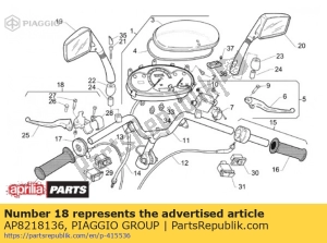 aprilia AP8218136 lh hintere bremssteuerung - Unterseite