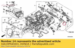 Aqui você pode pedir o comp. Tubo, combustível (# 1) em Honda , com o número da peça 16610MGE003: