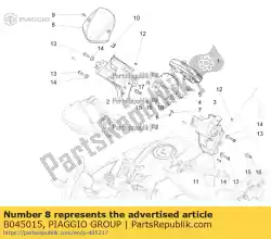 Ici, vous pouvez commander le couvercle de tableau de bord auprès de Piaggio Group , avec le numéro de pièce B045015: