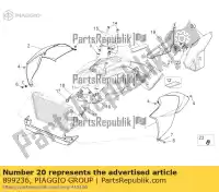 899236, Piaggio Group, Protezione dal calore aprilia dorsoduro zd4tv000, zd4tv001, zd4tva00, zd4tva01, zd4tvc00,  1200 2010 2011 2012 2013 2016, Nuovo