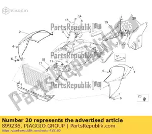 Piaggio Group 899236 lh proteção contra o calor - Lado inferior