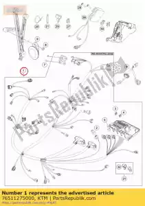 ktm 76511275000 chicote de fiação - Lado inferior