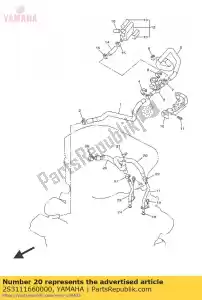 yamaha 2S3111660000 pijp, ontluchter 1 - Onderkant