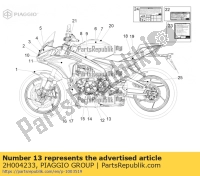 2H004233, Aprilia, decalco aprilia racing sx carena inferiore, Nuovo