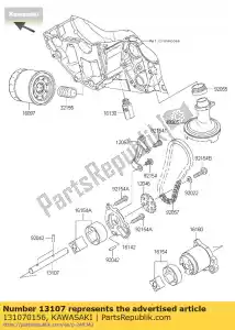 kawasaki 131070156 albero, pompa olio er650a7f - Il fondo