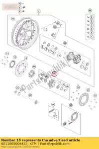 ktm 6011005004433 suporte da roda dentada cpl. preto - Lado inferior