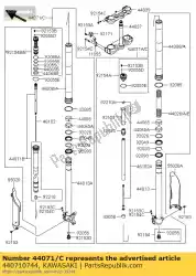 demper-assy, ?? Vork, links kx250ybf van Kawasaki, met onderdeel nummer 440710744, bestel je hier online: