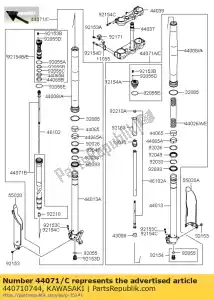 kawasaki 440710744 demper-assy, ??vork, links kx250ybf - Onderkant