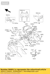 Ici, vous pouvez commander le miroir-assy, ?? Lh, c. P. Re auprès de Kawasaki , avec le numéro de pièce 560011394A5: