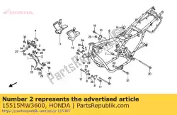pijp comp., l. Olieslang van Honda, met onderdeel nummer 15515MW3600, bestel je hier online:
