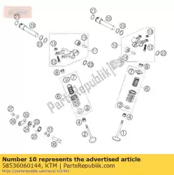 Here you can order the rocker arm intake cpl. 2005 from KTM, with part number 58536060144: