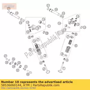 ktm 58536060144 rocker arm intake cpl. 2005 - Bottom side