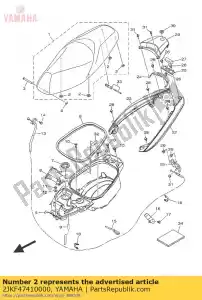 yamaha 2JKF47410000 cojín, asiento - Lado inferior