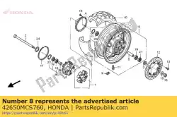 Ici, vous pouvez commander le sous-ensemble de roue., rr. Auprès de Honda , avec le numéro de pièce 42650MCS760: