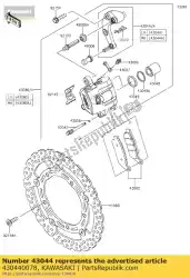 Qui puoi ordinare supporto-comp-pinza, fr, l da Kawasaki , con numero parte 430440078: