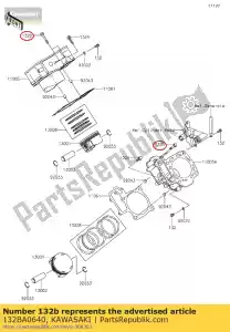 Kawasaki 132BA0640 bolt-flanged-small - Bottom side