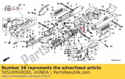 Aquí puede pedir goma, tope de Honda , con el número de pieza 50524MG9000: