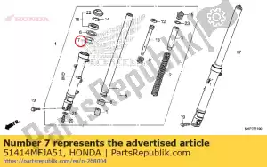 Honda 51414MFJA51 struik, gids - Onderkant