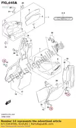 Here you can order the screw,side cove from Suzuki, with part number 4713343H00: