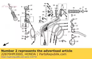 honda 22870HM3000 câble comp., embrayage - La partie au fond