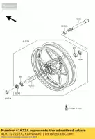 4107307242A, Kawasaki, wheel-assy,fr,graystone kawasaki er6f  a b er 6f abs 650 , New