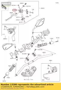 kawasaki 132800929 01 suporte, alavanca - Lado inferior