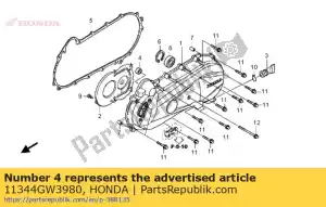Honda 11344GW3980 borracha, pi inicial - Lado inferior