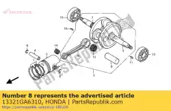 Here you can order the shaft,l. Crank from Honda, with part number 13321GA6310: