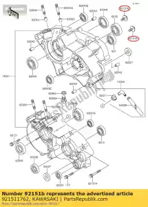 kawasaki 921511762 boulon, 6x16 kx65-a1 - La partie au fond