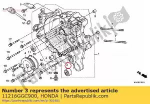 honda 11216GGC900 bucha, borracha do gancho do motor - Lado inferior