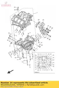 yamaha 901050620200 bolt, flange - Bottom side