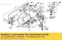 31203MN5000, Honda, rimanere, fascetta honda gl goldwing  gl1500 1500 , Nuovo