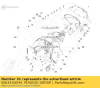 65634100H4, Piaggio Group, Proteção da perna tampa da placa traseira     , Novo