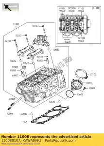 kawasaki 110080107 kle650a7f de cilindro de compressão de cabeça - Lado inferior