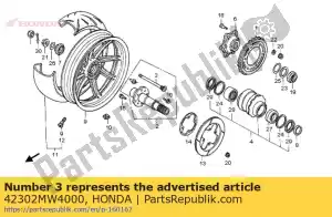 Honda 42302MW4000 bolt, rr. axle - Bottom side