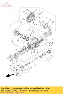 yamaha 5NDG61010300 caja de engranajes del eje trasero - Lado inferior