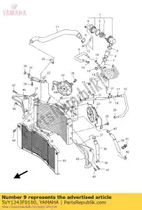 yamaha 5VY1243F0100 mangueira, 3 - Lado inferior