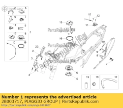 Aprilia 2B003717, Kit de bloqueo, OEM: Aprilia 2B003717