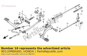 honda 90116MBA000 bout, pedaalscharnier (b) - Onderkant